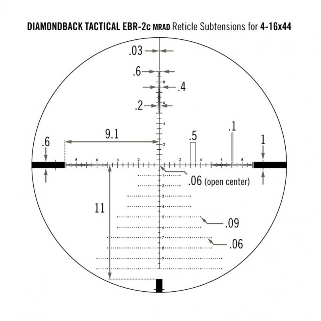 Vortex Diamondback Tactical 6-24x50 FFP EBR-2C MRAD